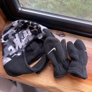 Nike Toddler Fleece Hat and Mitten Bundle